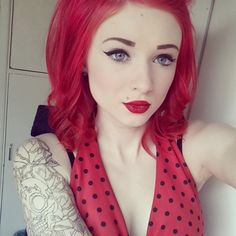 Who said you can't wear red lippy with red hair? Just pick the right colour!